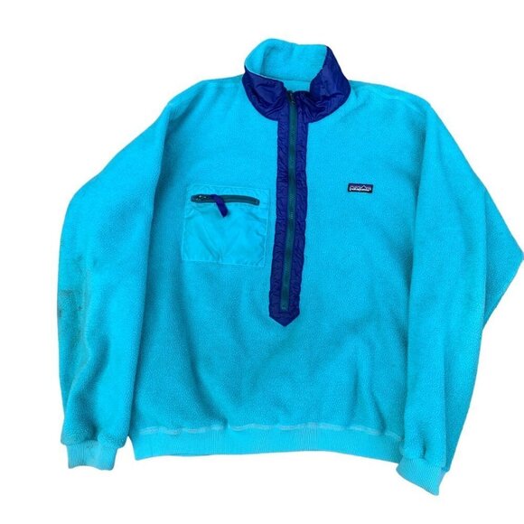 VINTAGE Patagonia Fleece Synchilla Half Zip Sweater XL - Picture 8 of 11